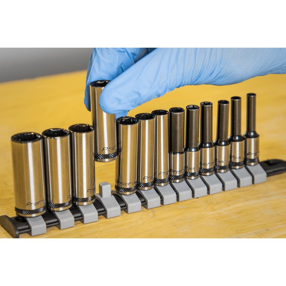 Sealey Socket Set Deep 13pc 1/4"Sq Drive Metric - Black Series Model No- AK7991