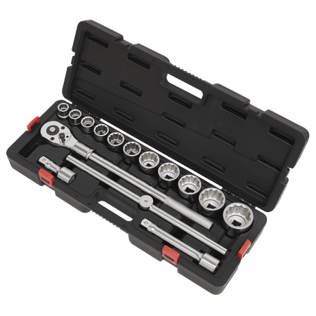 Sealey Socket Set 3/4"Sq Drive 12-point WallDrive 15pc Metric Model No- AK2583