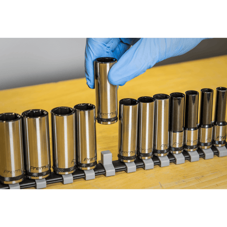 Sealey Socket Set Deep 12pc 3/8"Sq Drive Metric - Black Series Model No- AK7993