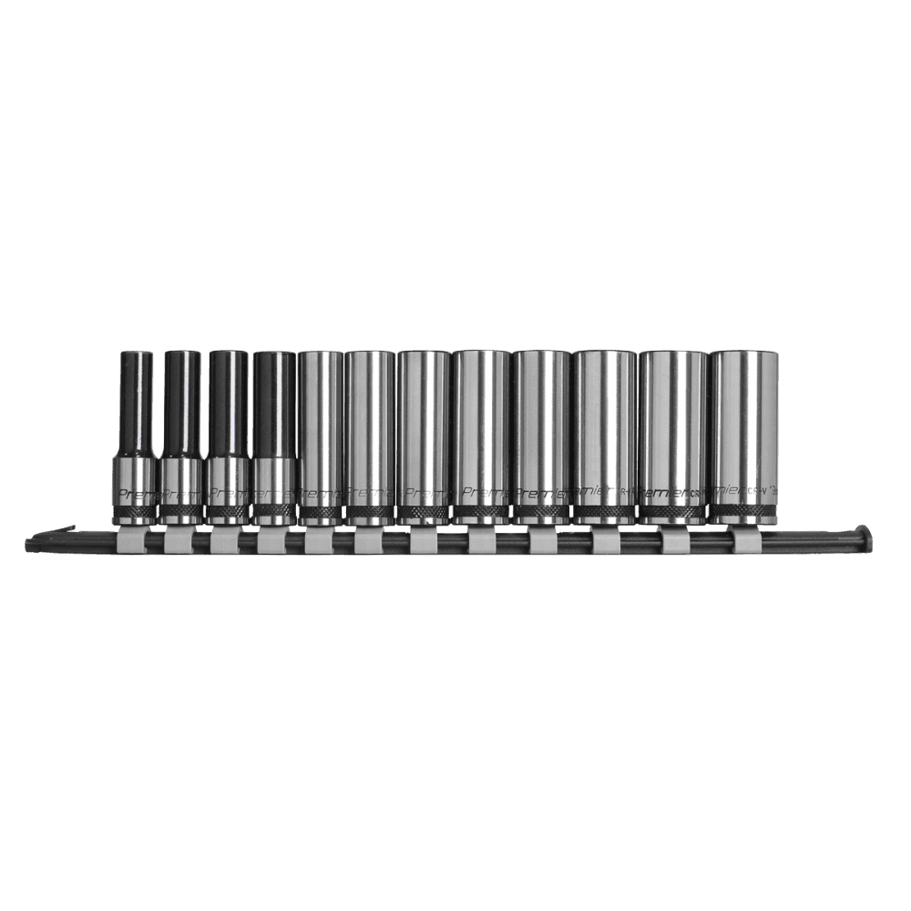 Sealey Socket Set Deep 12pc 3/8"Sq Drive Metric - Black Series Model No- AK7993