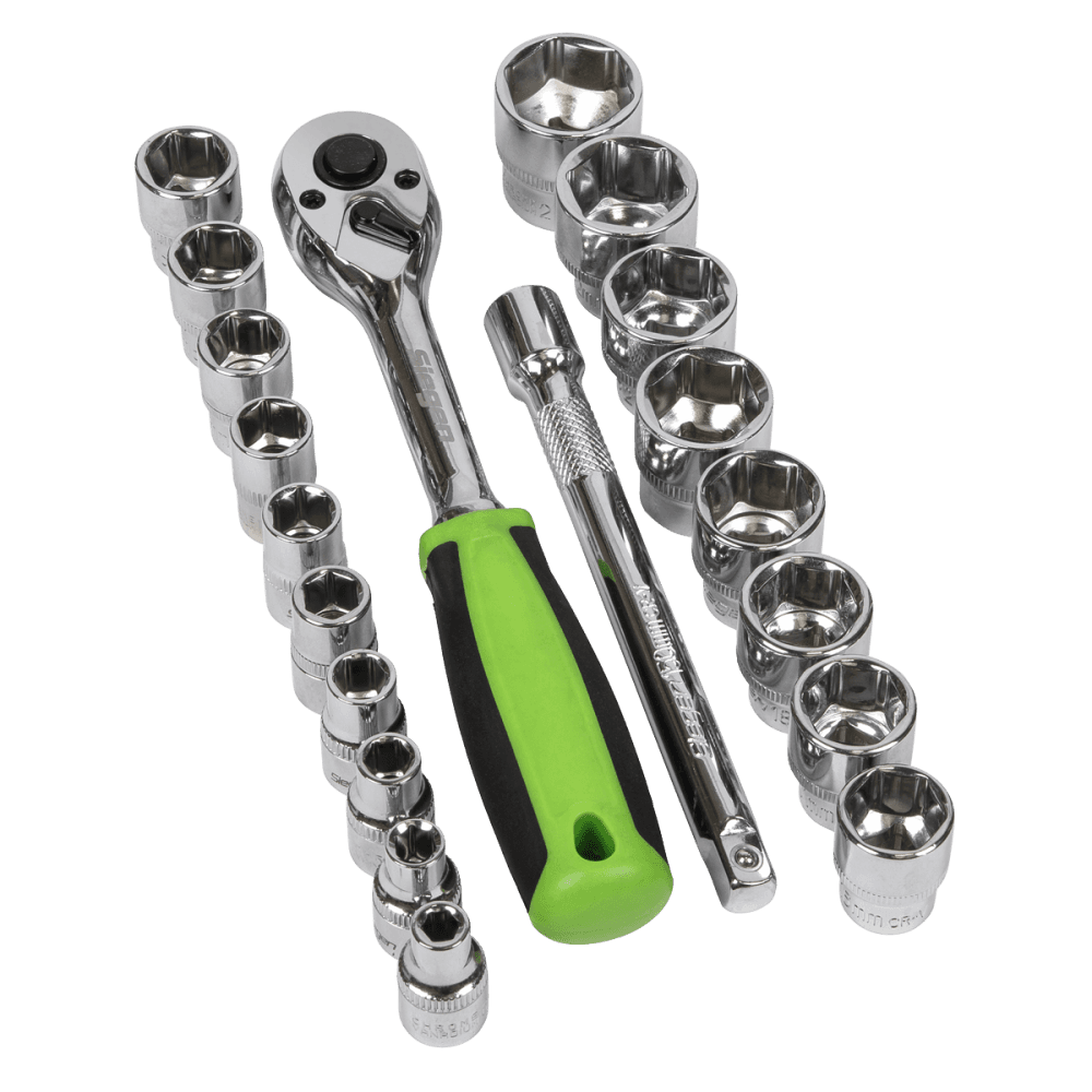 Sealey Socket Set 19pc 3/8"Sq Drive 6pt WallDrive Metric Model No- S01243