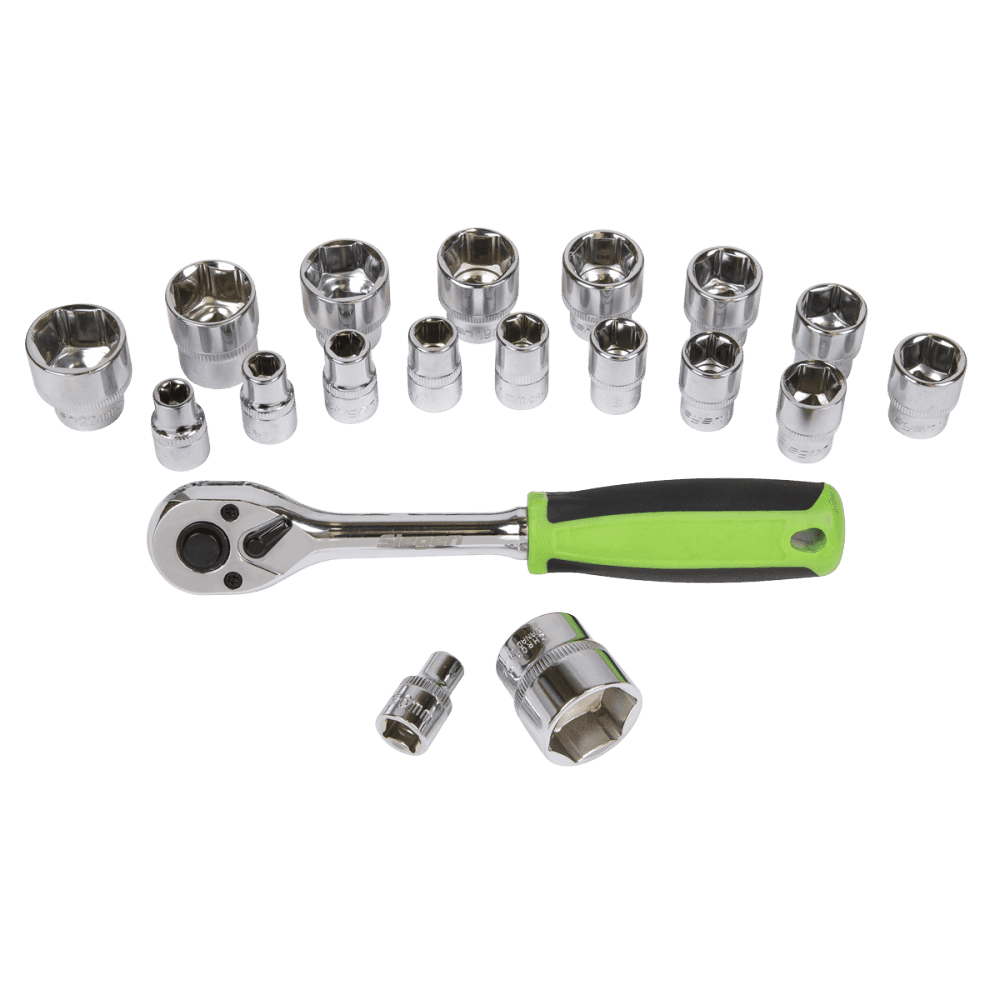 Sealey Socket Set 19pc 3/8"Sq Drive 6pt WallDrive Metric Model No- S01243