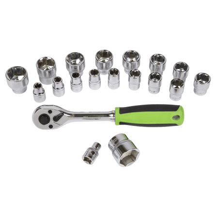 Sealey Socket Set 19pc 3/8"Sq Drive 6pt WallDrive Metric Model No- S01243