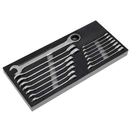 Sealey Combination Ratchet Spanner Set 15pc Metric Model No- S01247