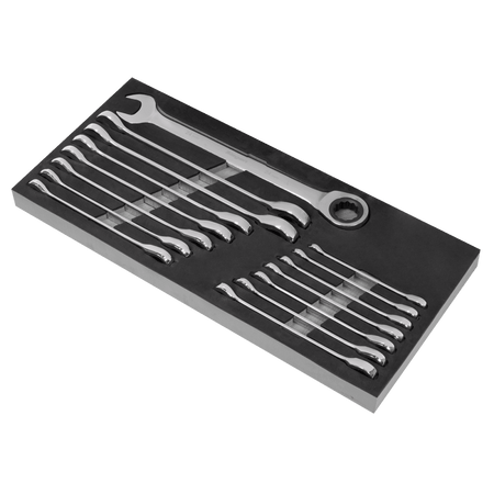 Sealey Combination Ratchet Spanner Set 15pc Metric Model No- S01247