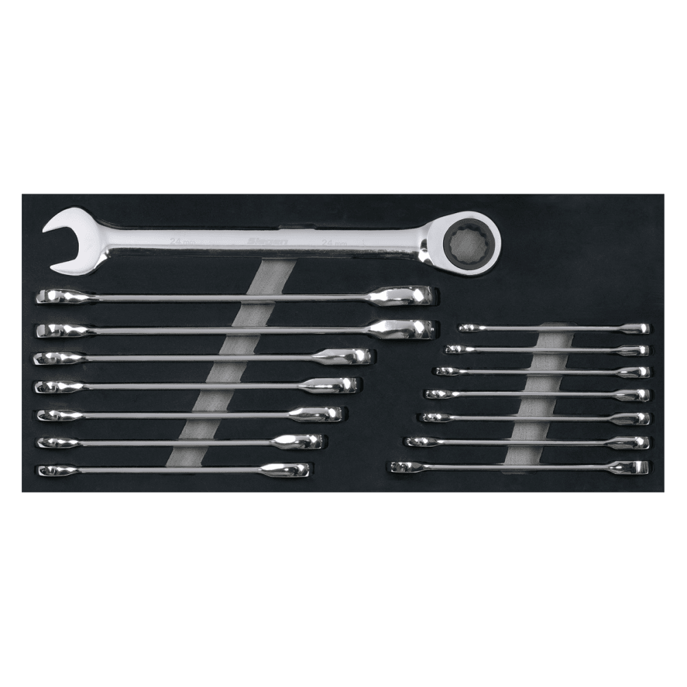 Sealey Combination Ratchet Spanner Set 15pc Metric Model No- S01247