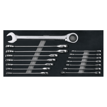 Sealey Combination Ratchet Spanner Set 15pc Metric Model No- S01247