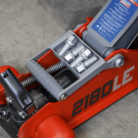Sealey 180 Handle Trolley Jack 2tonne Low Profile Short Chassis - Red Model No- 2180LE