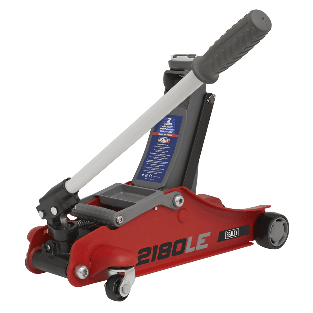 Sealey 180 Handle Trolley Jack 2tonne Low Profile Short Chassis - Red Model No- 2180LE