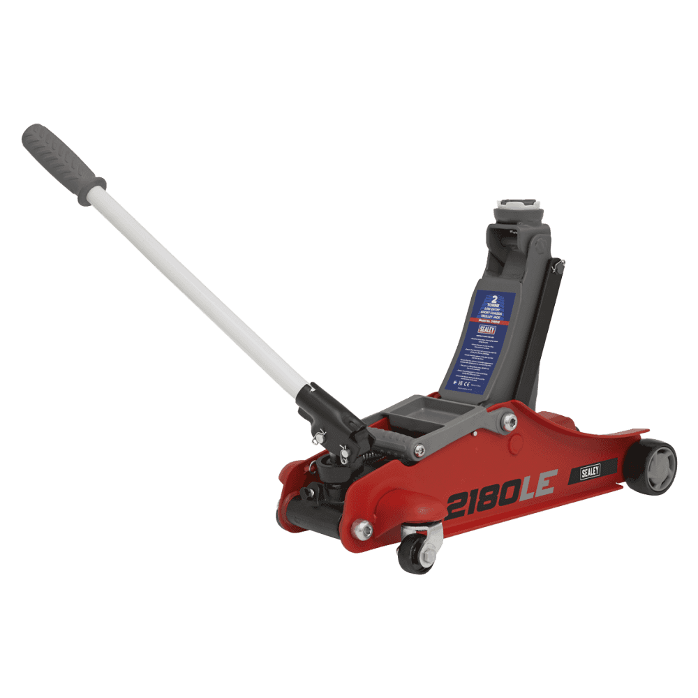 Sealey 180 Handle Trolley Jack 2tonne Low Profile Short Chassis - Red Model No- 2180LE