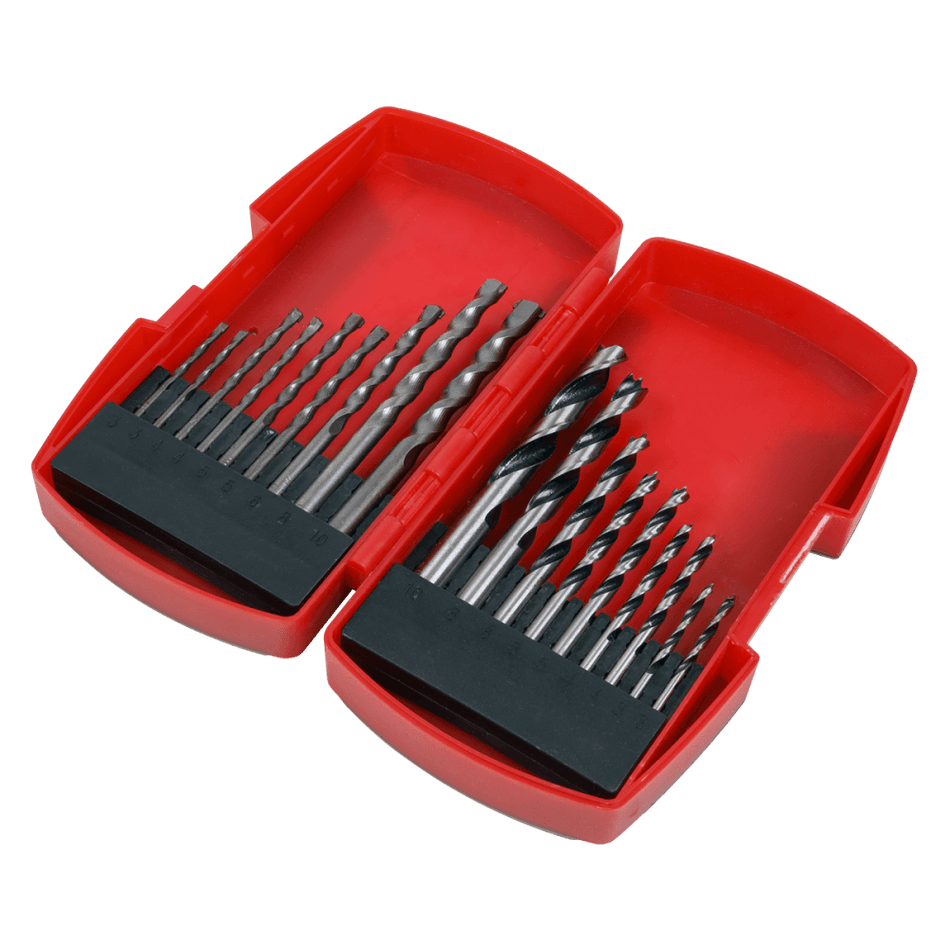 Sealey Wood/Masonry Drill Bit Set 18pc Model No- AK3718MW