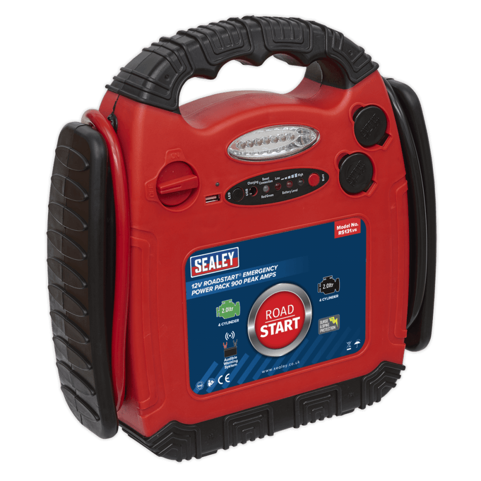 Sealey RoadStart Â¶Ã· Emergency Power Pack 12V 900 Peak Amps Model No-RS131