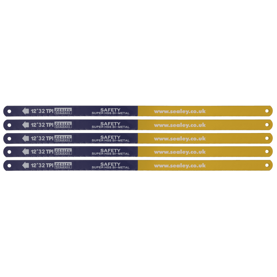 Sealey Hacksaw Blade 300mm HSS Bi-Metal 32tpi Pack of 5 Model No- HSB0532