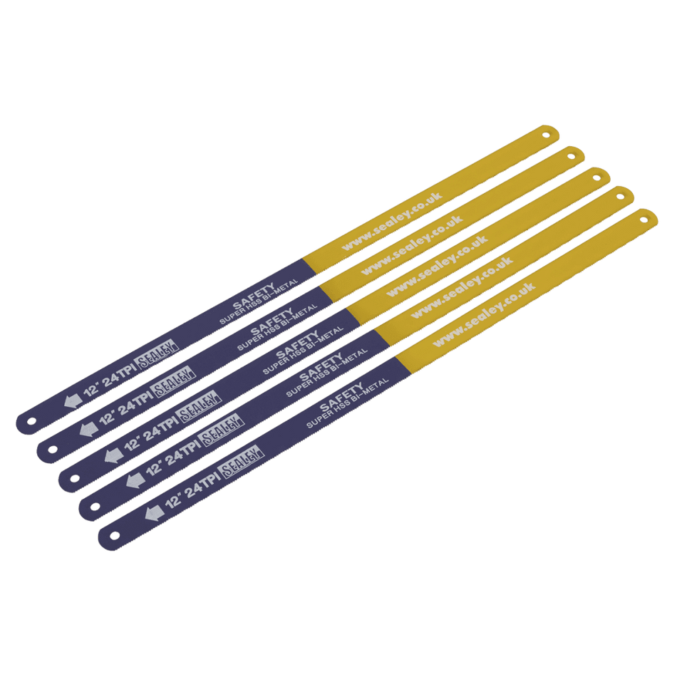Sealey Hacksaw Blade 300mm HSS Bi-Metal 24tpi Pack of 5 Model No- HSB0524