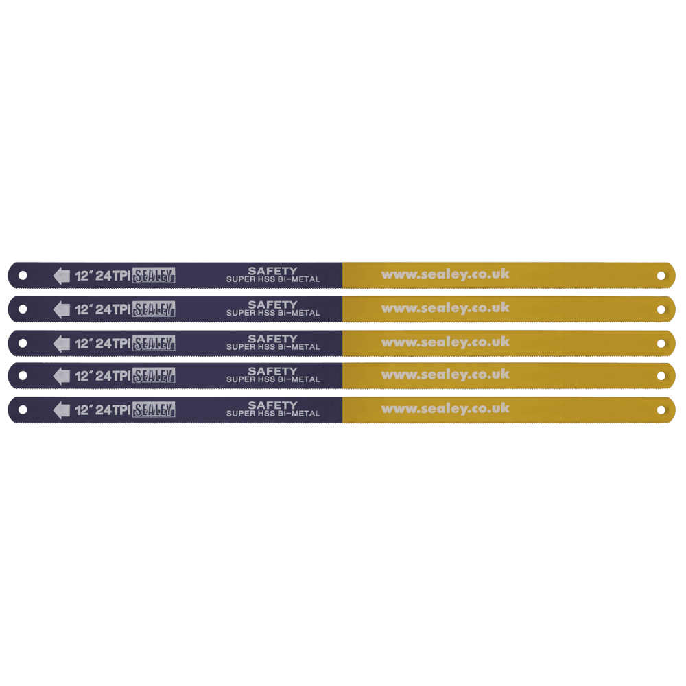 Sealey Hacksaw Blade 300mm HSS Bi-Metal 24tpi Pack of 5 Model No- HSB0524