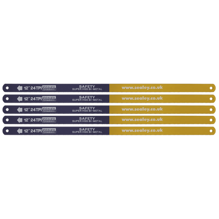 Sealey Hacksaw Blade 300mm HSS Bi-Metal 24tpi Pack of 5 Model No- HSB0524
