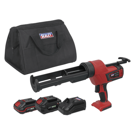 Sealey Cordless 20V SV20 Series 310ml Caulking Gun Kit- 2 Batteries Model No- CP20VCGKIT