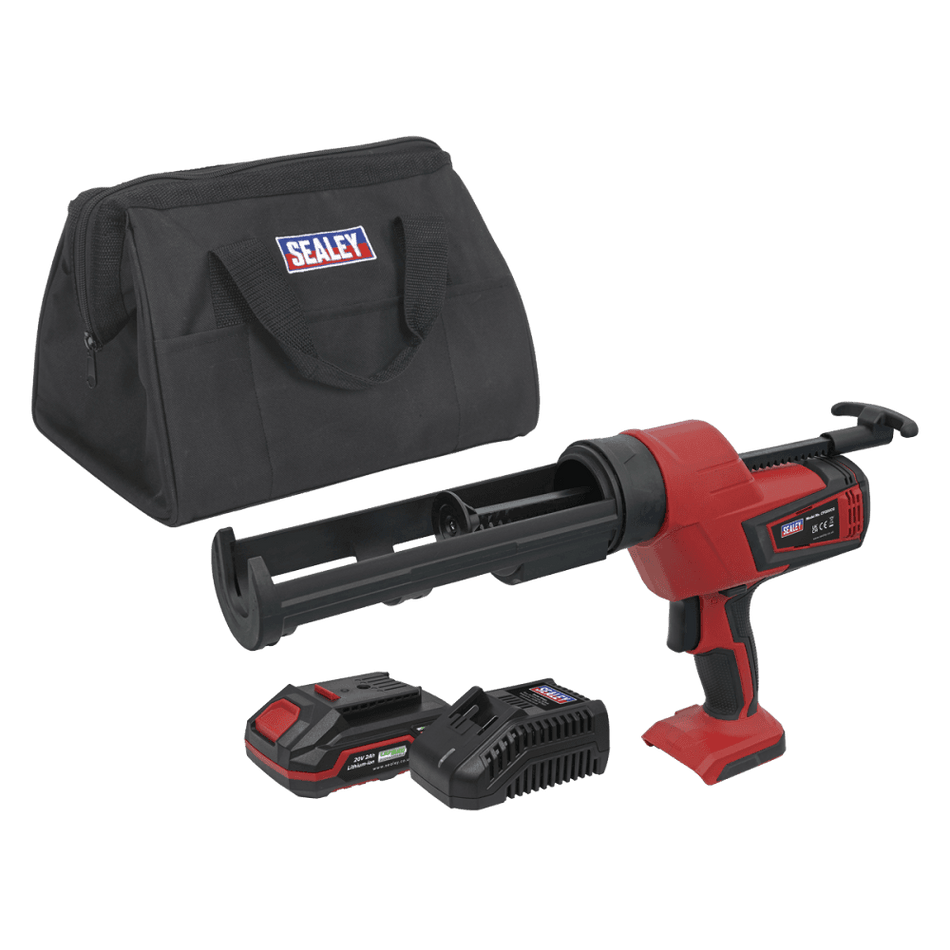 Sealey Cordless 20V 2Ah SV20 Series Caulking Gun Kit 310ml Model No- CP20VCGKIT1