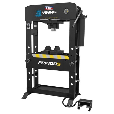 Sealey Viking Air/Hydraulic Press 100 Tonne Floor Type with Sliding Ram and Foot Pedal Model No- PPF100S