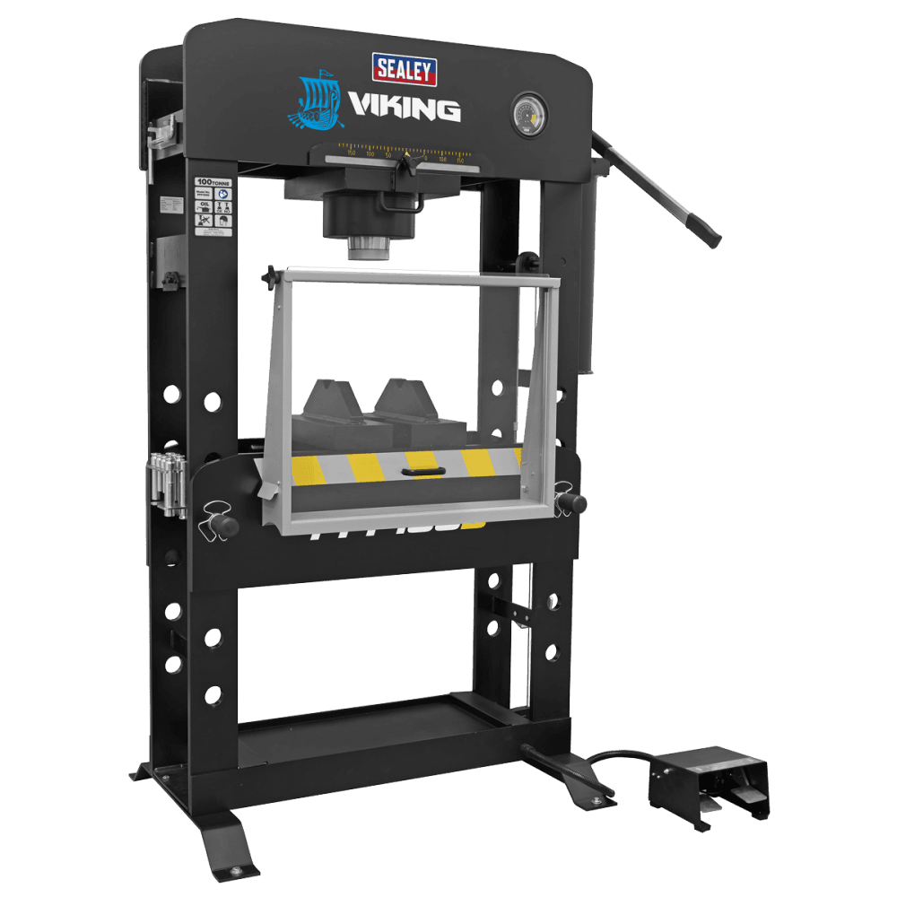 Sealey Viking Air/Hydraulic Press 100 Tonne Floor Type with Sliding Ram and Foot Pedal Model No- PPF100S