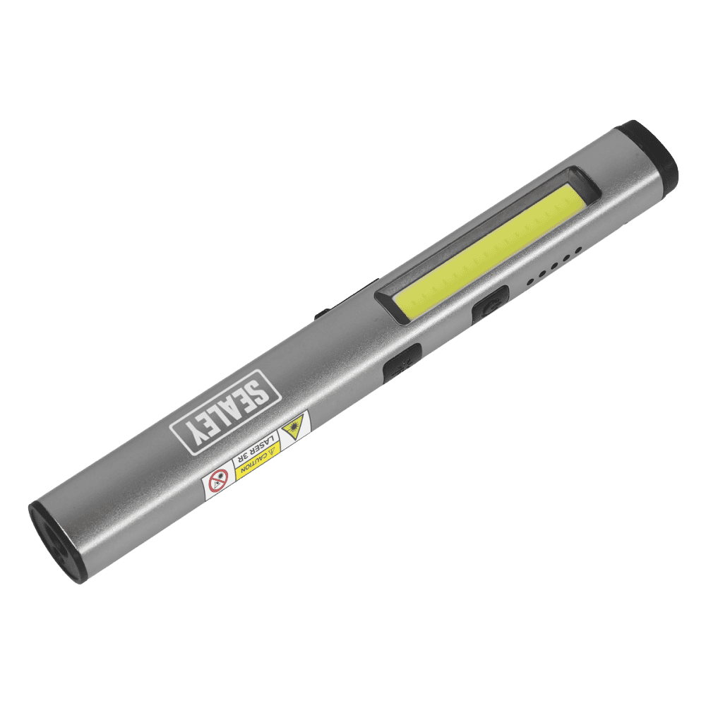Sealey Penlight Torch with UV 5W COB & 3W SMD LED with Laser Pointer Rechargeable Model No- LED450UV