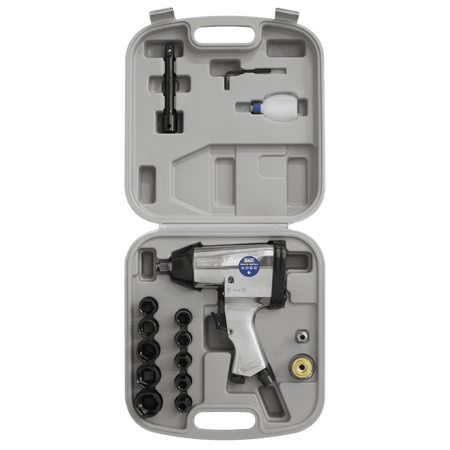 Sealey Air Impact Wrench Kit with Sockets 1/2"Sq Drive Model No-SA2/TS
