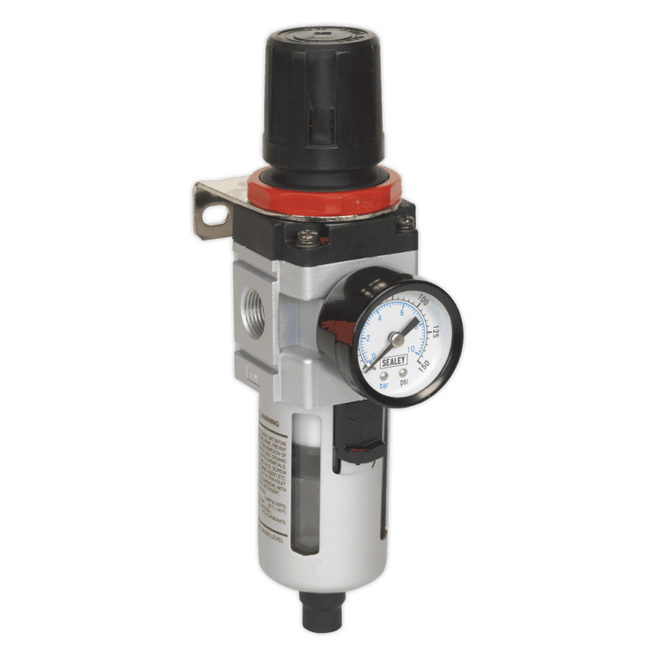 Sealey Air Filter/Regulator with Gauge Heavy-Duty Model No-SA2001/FR