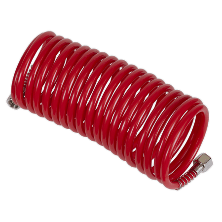 Sealey PU Coiled Air Hose 5mtr x 5mm with 1/4"BSP Unions Model No-SA335