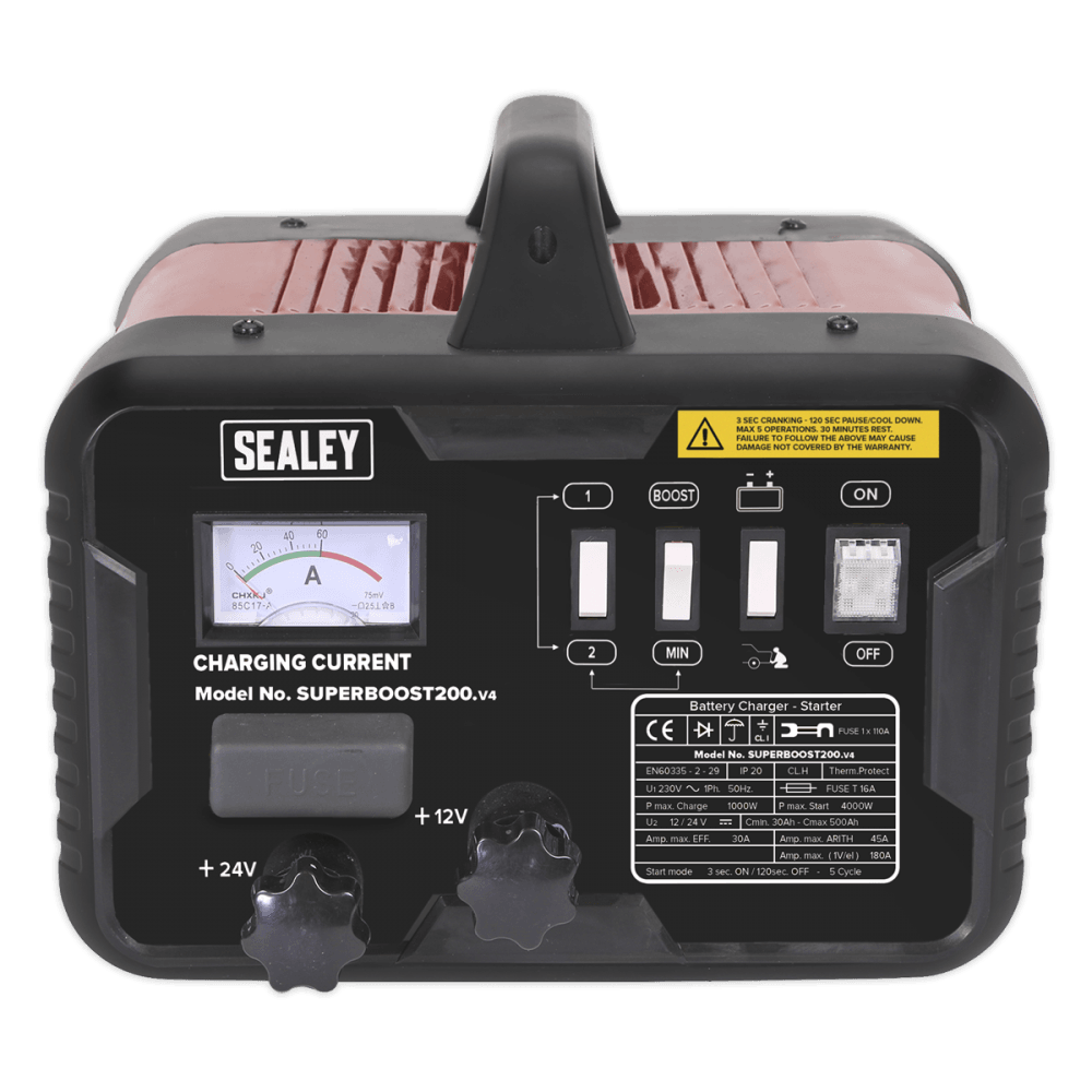 Sealey Starter/Charger 200/45Amp 12/24V 230V Model No-SUPERBOOST200
