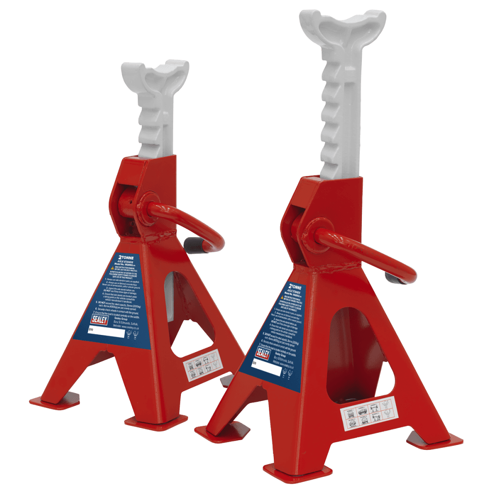 Sealey Axle Stands 2tonne Capacity per Stand 4tonne per Pair Ratchet Type Model No-VS2002