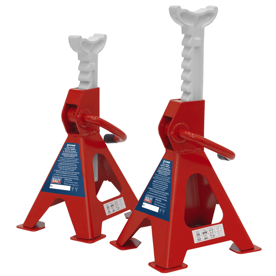 Sealey Axle Stands 2tonne Capacity per Stand 4tonne per Pair Ratchet Type Model No-VS2002