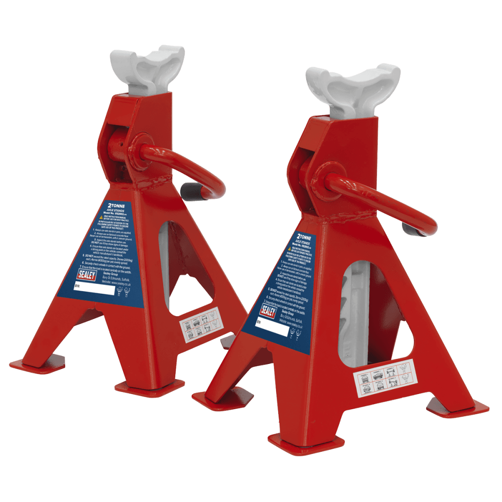 Sealey Axle Stands 2tonne Capacity per Stand 4tonne per Pair Ratchet Type Model No-VS2002
