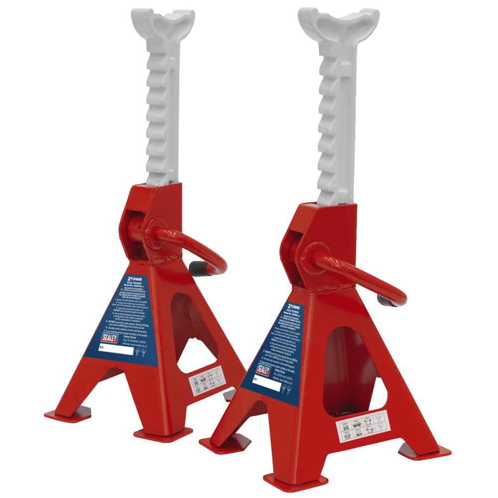 Sealey Axle Stands 2tonne Capacity per Stand 4tonne per Pair Ratchet Type Model No-VS2002