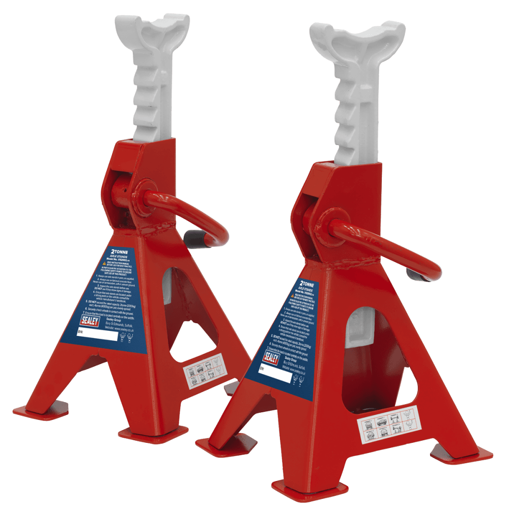 Sealey Axle Stands 2tonne Capacity per Stand 4tonne per Pair Ratchet Type Model No-VS2002
