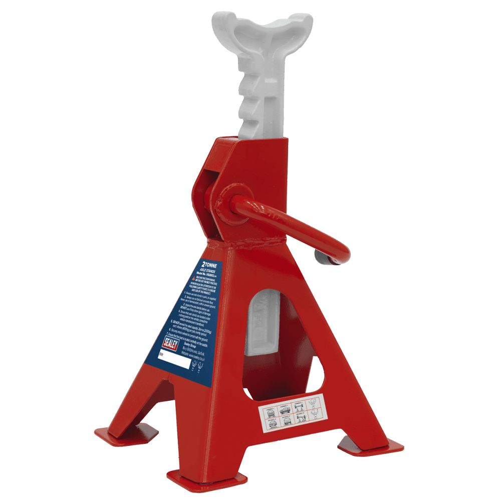 Sealey Axle Stands 2tonne Capacity per Stand 4tonne per Pair Ratchet Type Model No-VS2002