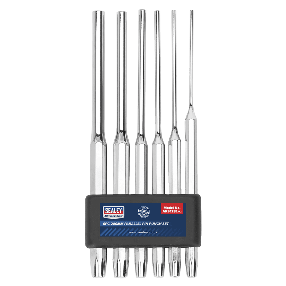 Sealey Parallel Pin Punch Set 6pc 200mm Model No-AK9128L