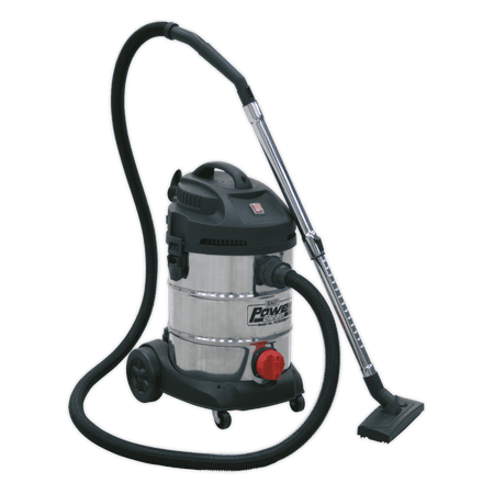 Sealey Vacuum Cleaner Industrial 30ltr 1400W/230V Stainless Bin Model No-PC300SD