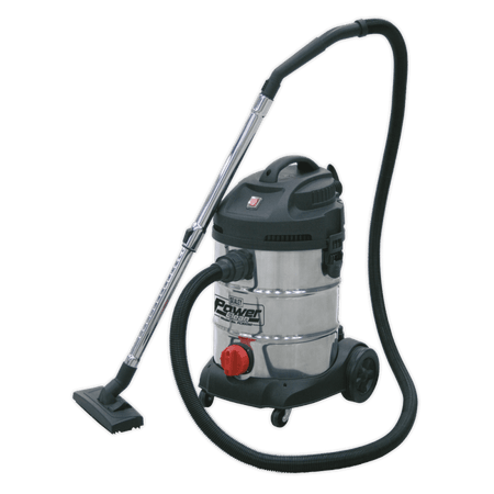 Sealey Vacuum Cleaner Industrial 30ltr 1400W/230V Stainless Bin Model No-PC300SD