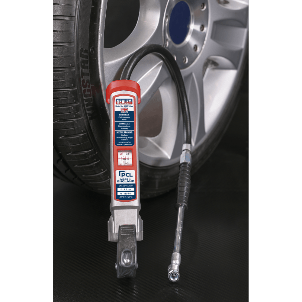 Sealey Professional Tyre Inflator with Twin Push-On Connector Model No-SA37/93
