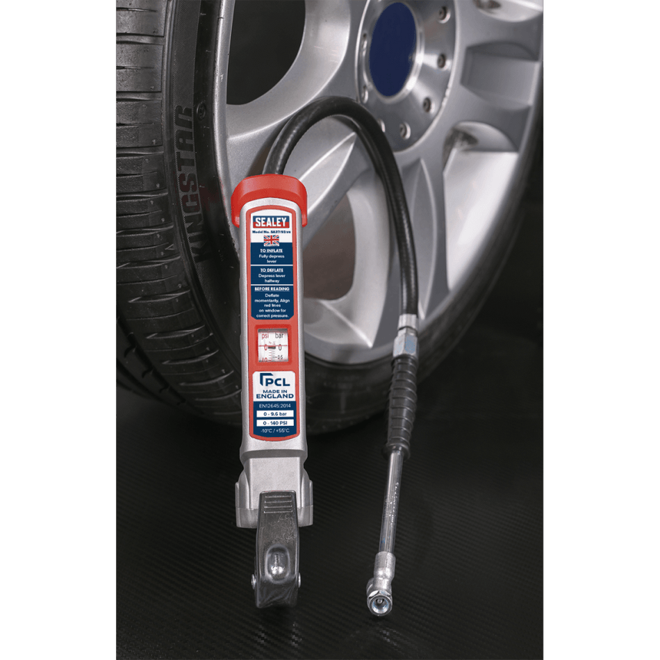 Sealey Professional Tyre Inflator with Twin Push-On Connector Model No-SA37/93