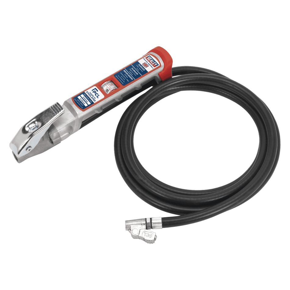 Sealey Professional Tyre Inflator with 2.75mtr Hose & Clip-On Connector Model No-SA37/94