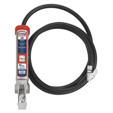 Sealey Professional Tyre Inflator with 2.75mtr Hose & Clip-On Connector Model No-SA37/94