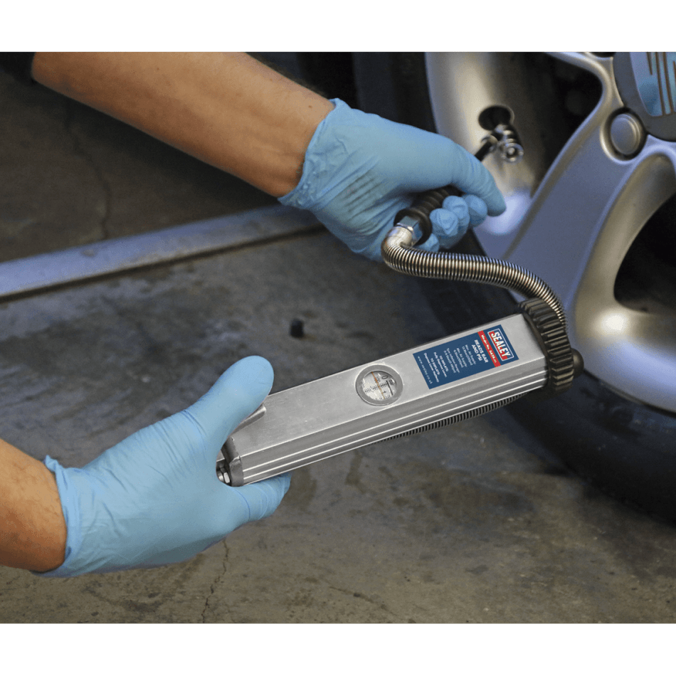 Sealey Tyre Inflator Long Type with Twin Push-On Connector Model No-SA39