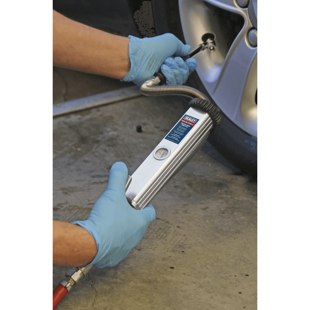 Sealey Tyre Inflator Long Type with Twin Push-On Connector Model No-SA39