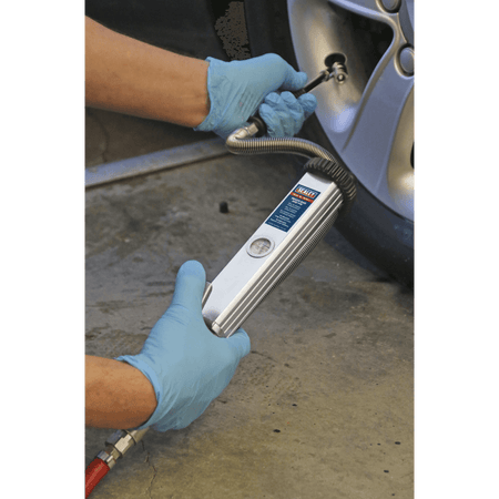 Sealey Tyre Inflator Long Type with Twin Push-On Connector Model No-SA39