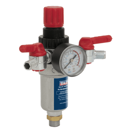 Sealey Air Filter/Regulator 3/8"BSP Male - 1/4"BSP Male Model No-SA4FR/38