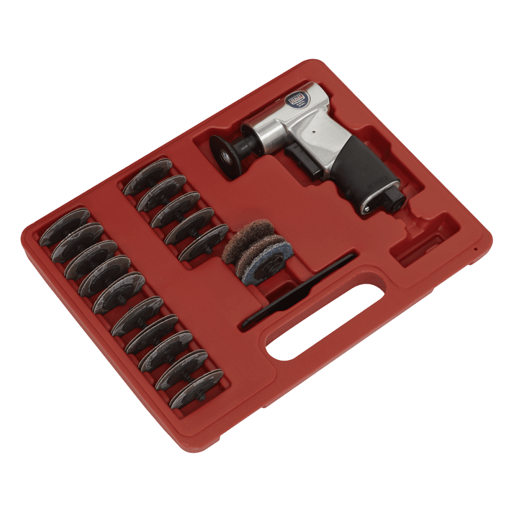 Sealey Air Mini Sander Kit 50mm 35pc Model No-SA720