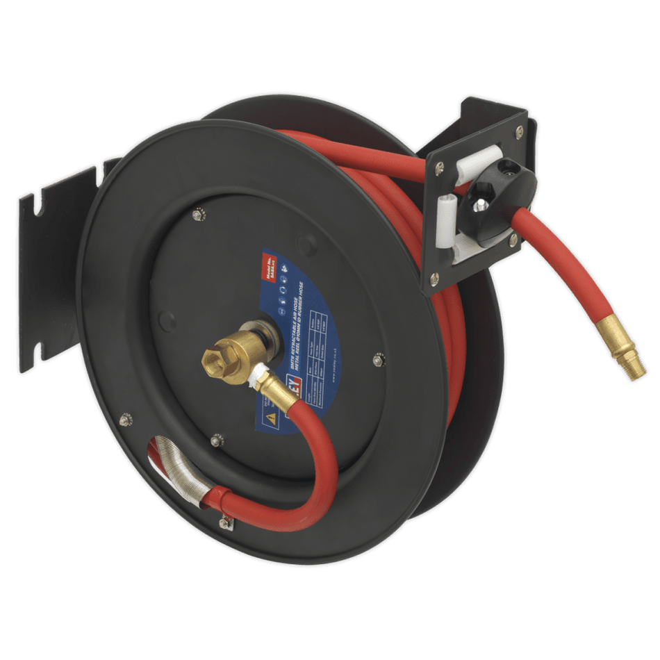 Sealey Retractable Air Hose Steel Reel 8mtr 10mm ID Rubber Hose Model No-SA84