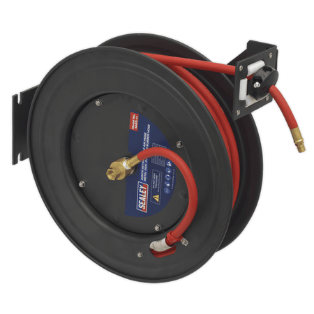 Sealey Retractable Air Hose Steel Reel 20mtr 10mm ID Rubber Hose Model No-SA85