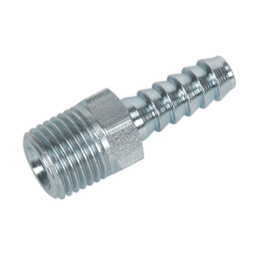 Sealey Screwed Tailpiece Male 1/4"BSPT - 1/4" Hose Pack of 5 Model No-AC08